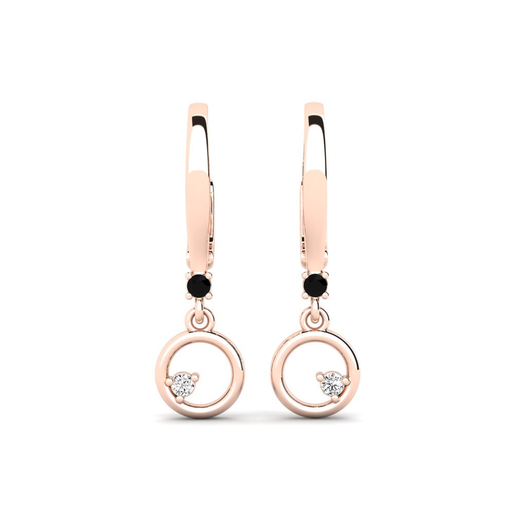 14ct Rose Gold Black Onyx Women's Earring Berspace