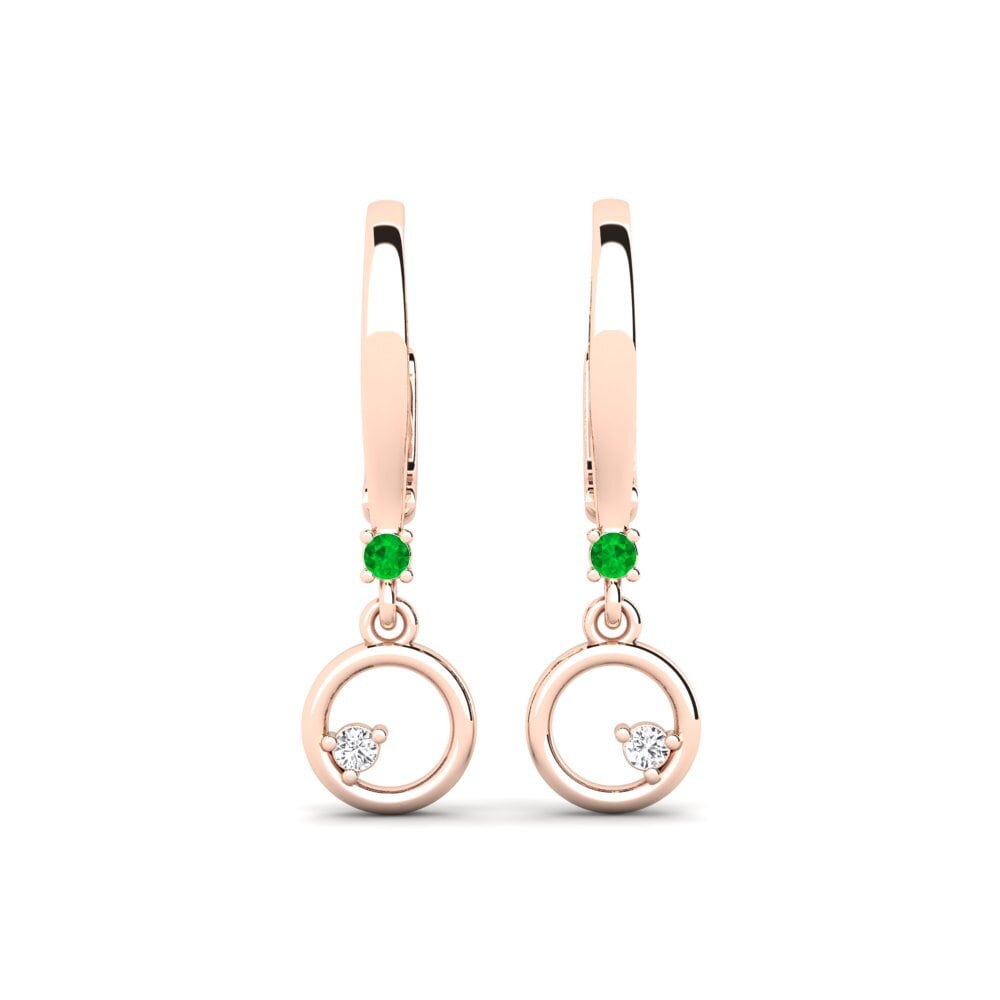14ct Rose Gold Emerald Women's Earring Berspace