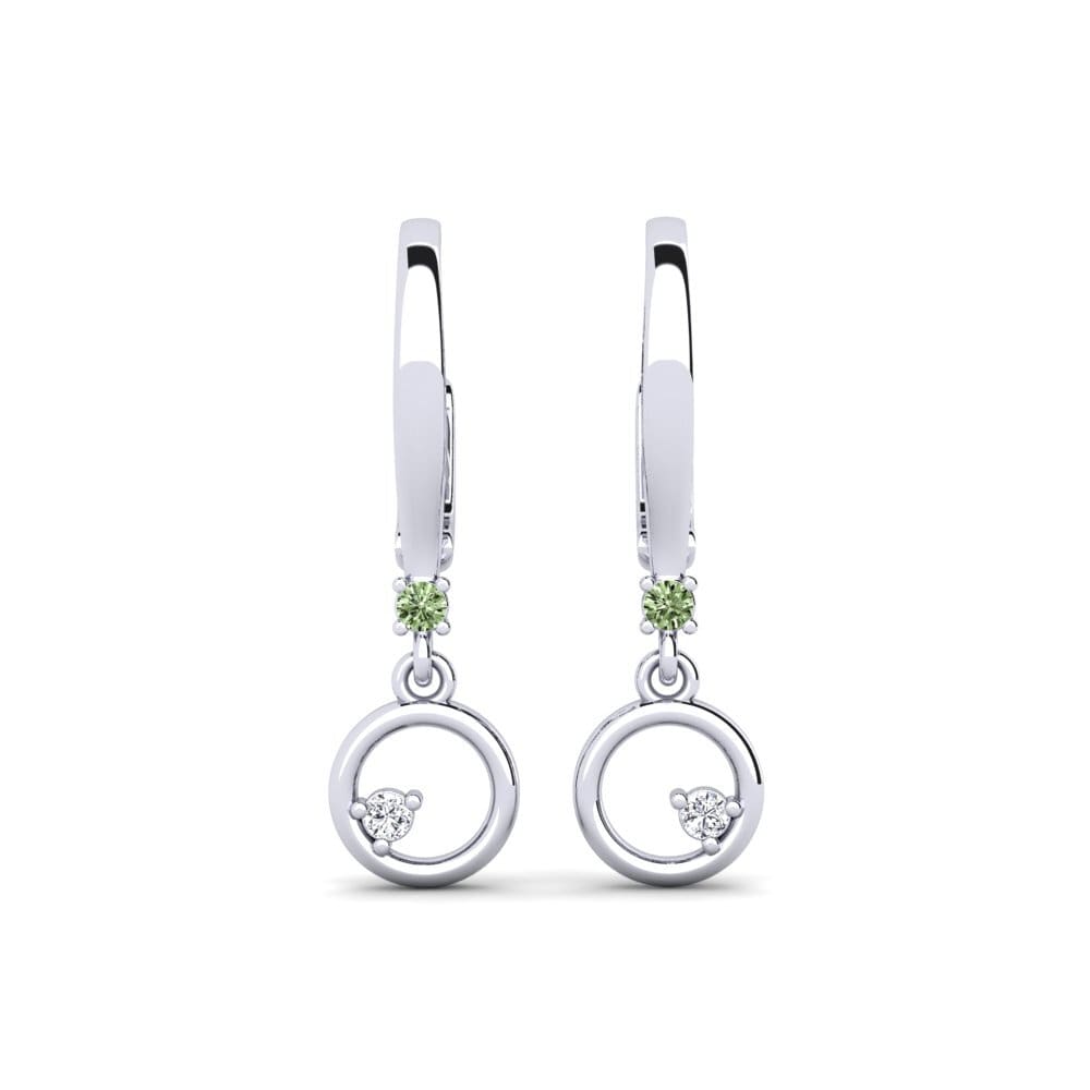 950 Platinum Green Diamond Women's Earring Berspace