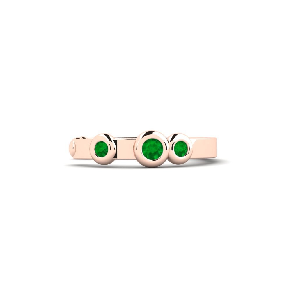 14ct Rose Gold Emerald Women's Earring Bhawlone - B