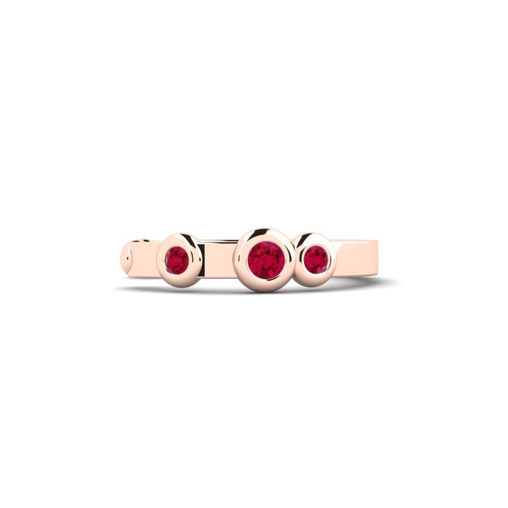 14ct Rose Gold Ruby Women's Earring Bhawlone - B