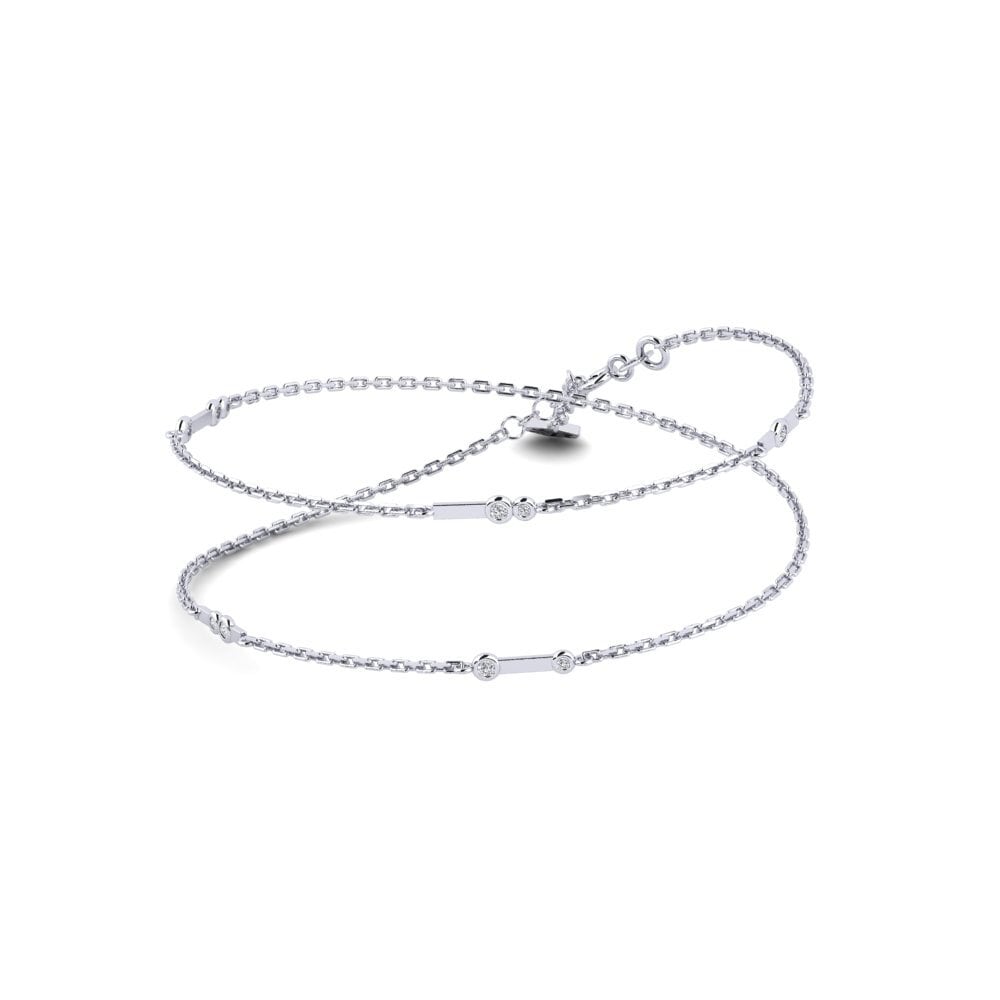 14k White Gold Diamond Women's Necklace Bhora