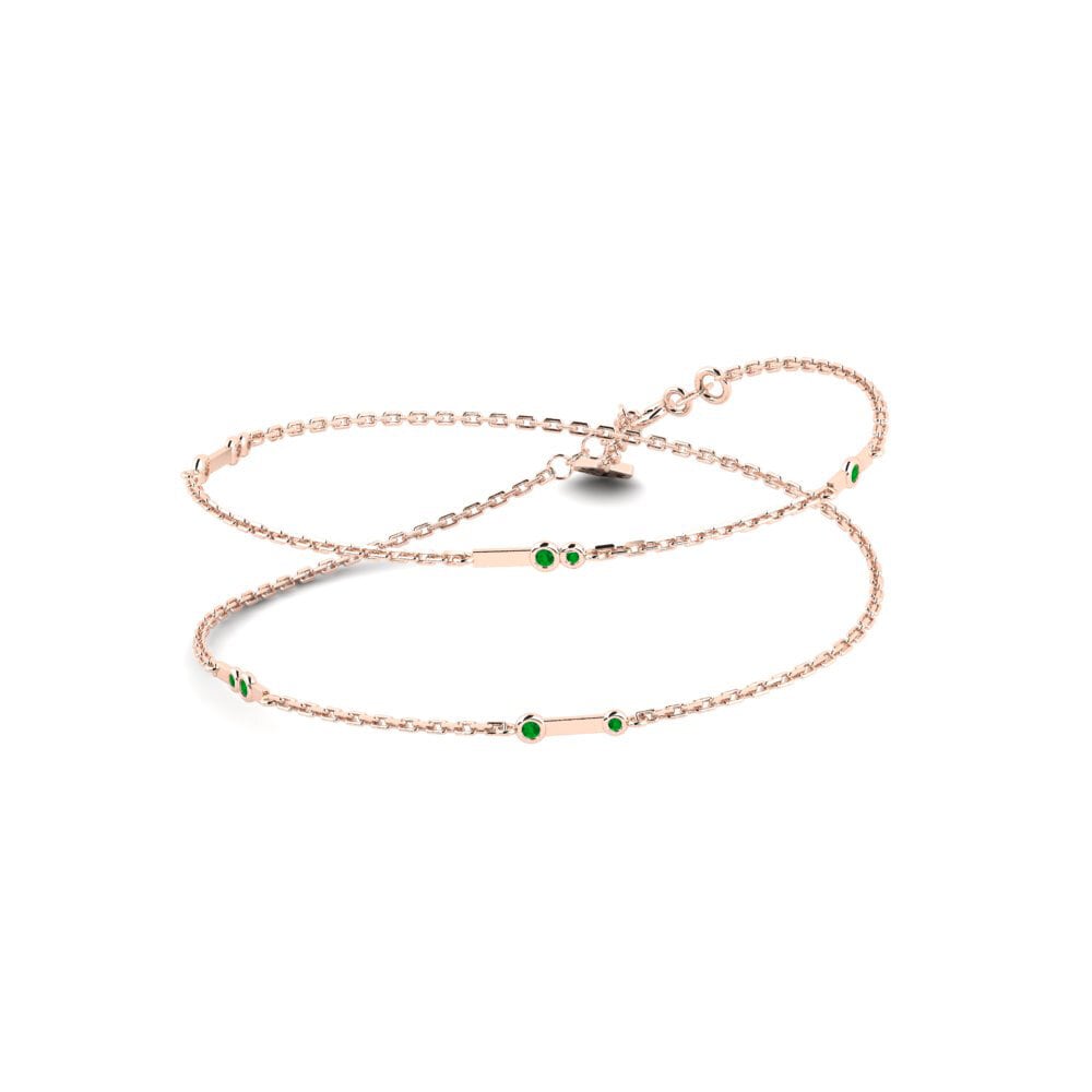 14ct Rose Gold Emerald Women's Necklace Bhora