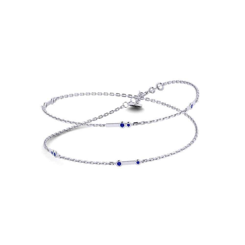 14ct White Gold Sapphire Women's Necklace Bhora