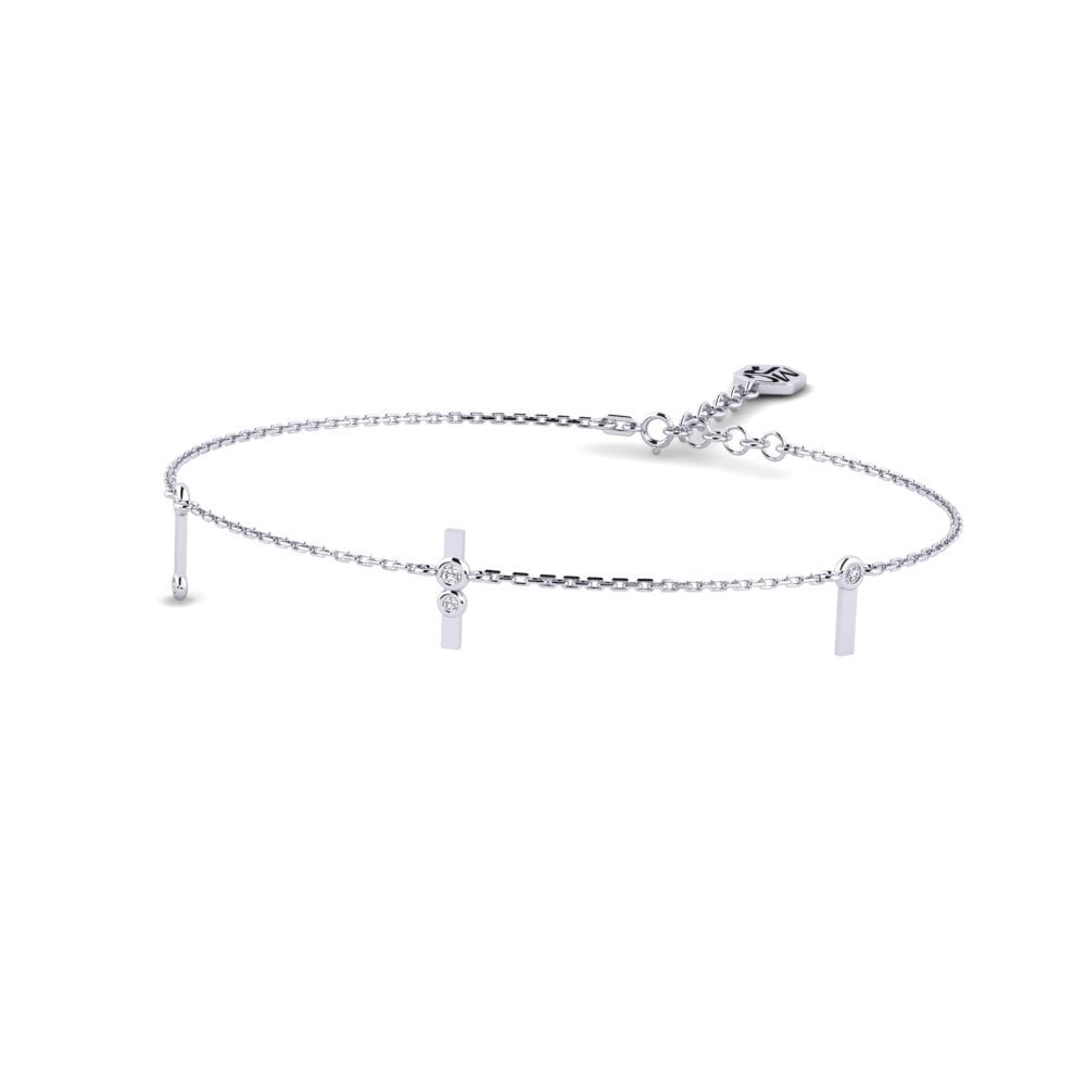 14k White Gold Diamond Women's Bracelet Binhi