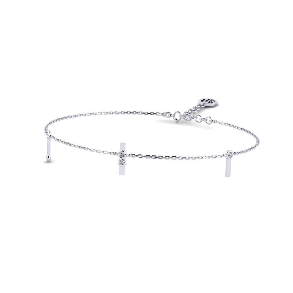 18ct White Gold Zirconia Women's Bracelet Binhi