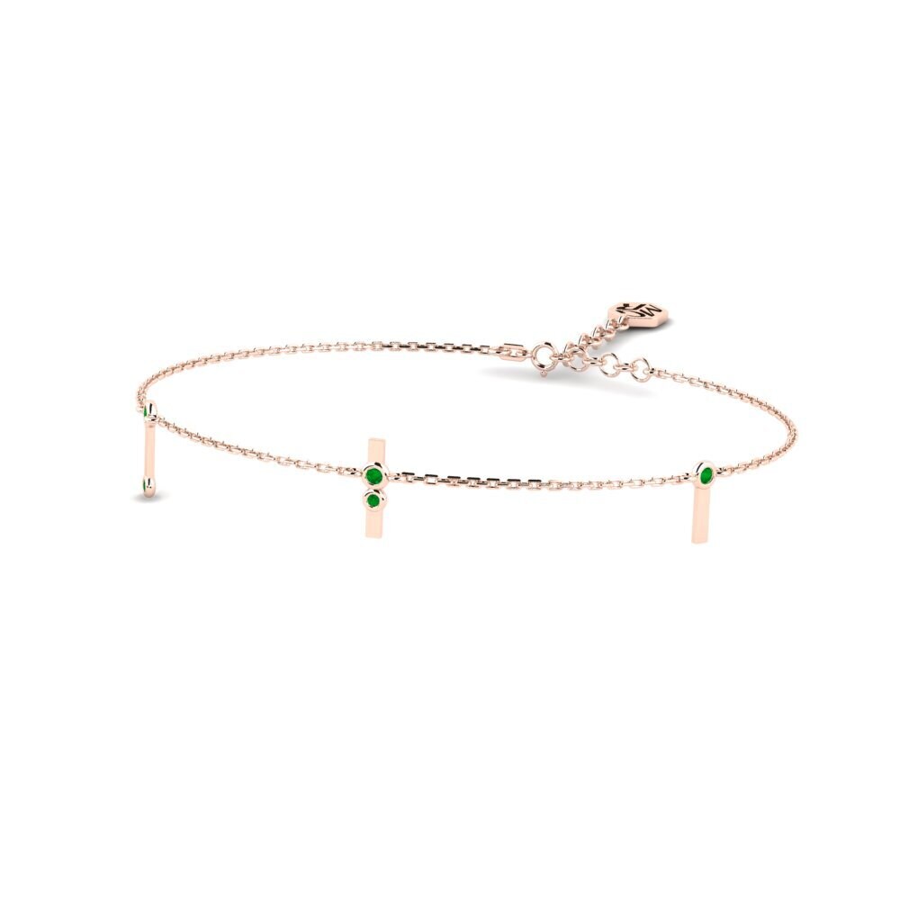 14ct Rose Gold Emerald Women's Bracelet Binhi