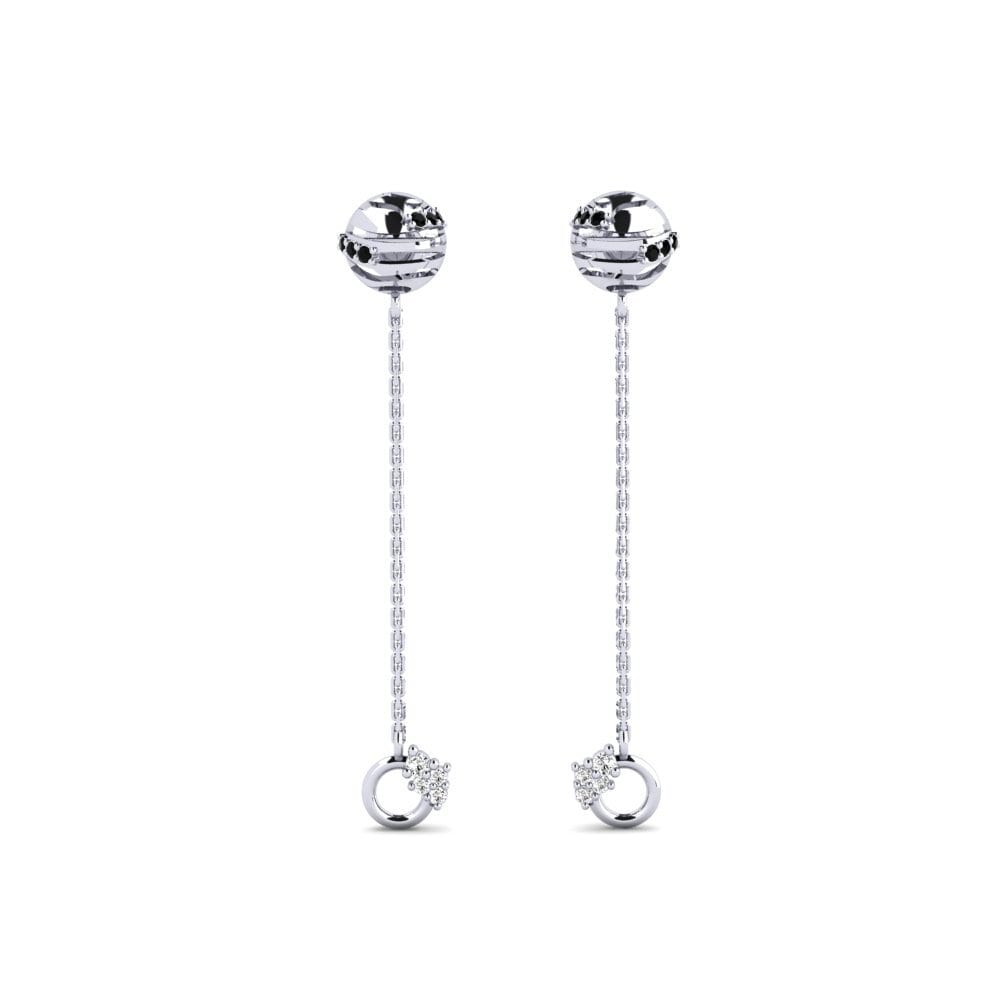 950 Platinum Black Onyx Women's Earring Bistya