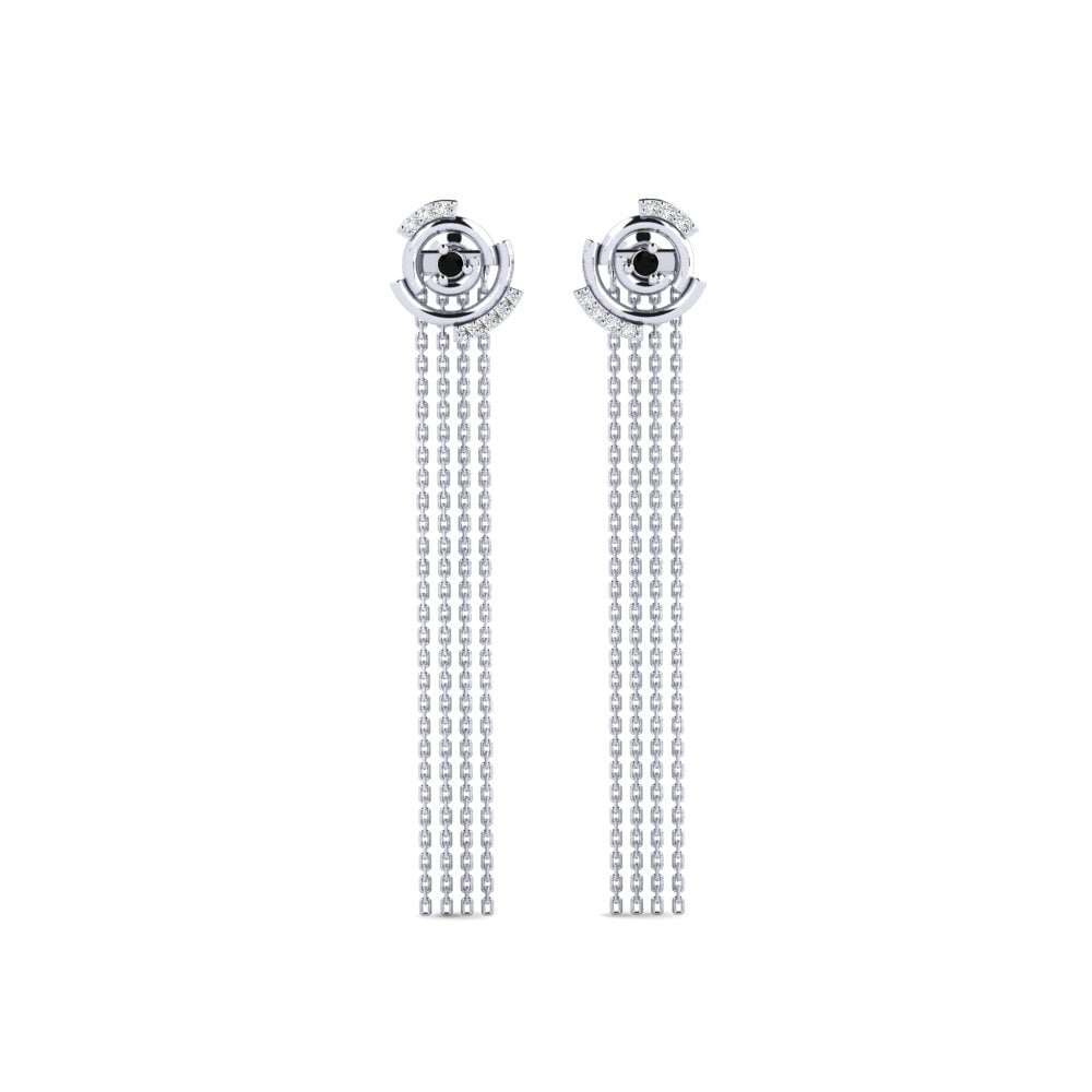 950 Platinum Black Onyx Women's Earring Blausee