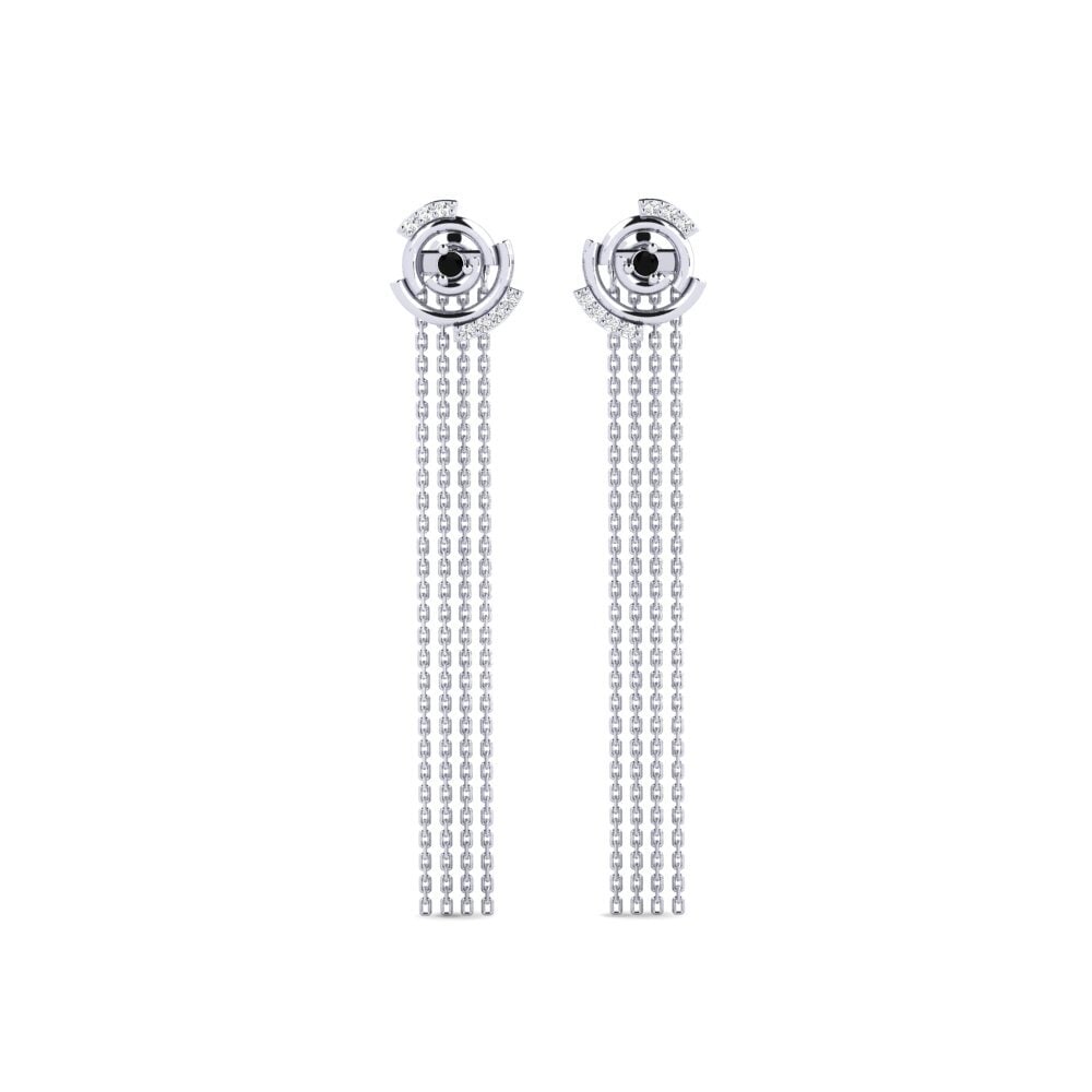 950 Platinum Black Sapphire Women's Earring Blausee