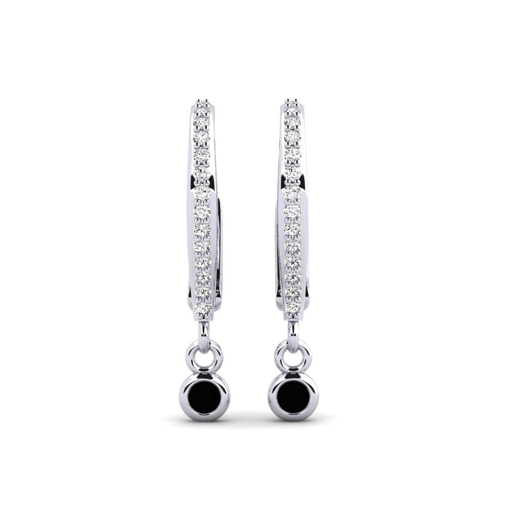 950 Platinum Black Onyx Women's Earring Bola