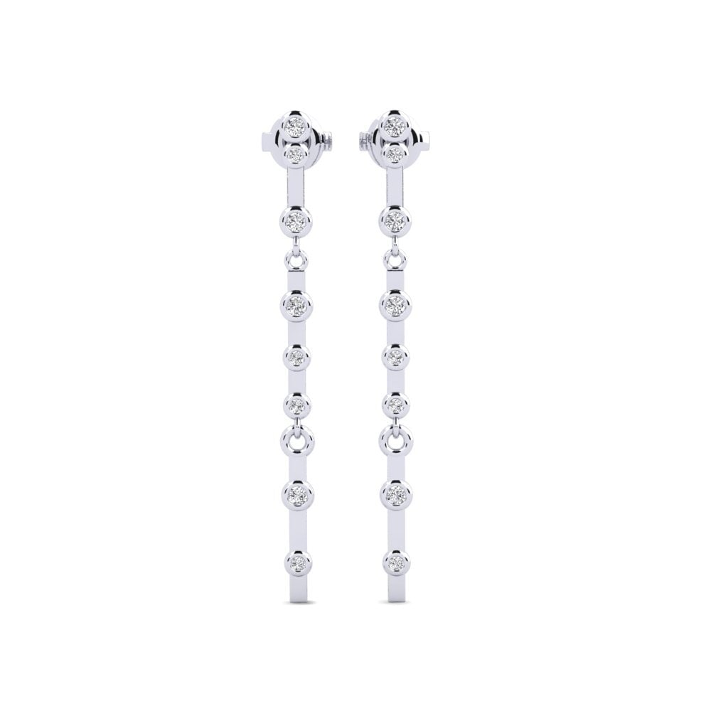 14k White Gold Diamond Women's Earring Bolla