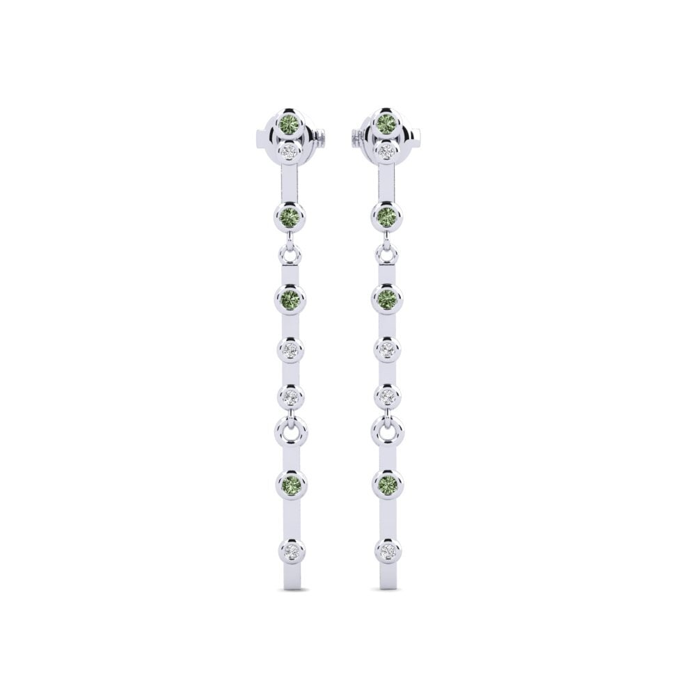 950 Platinum Green Diamond Women's Earring Bolla