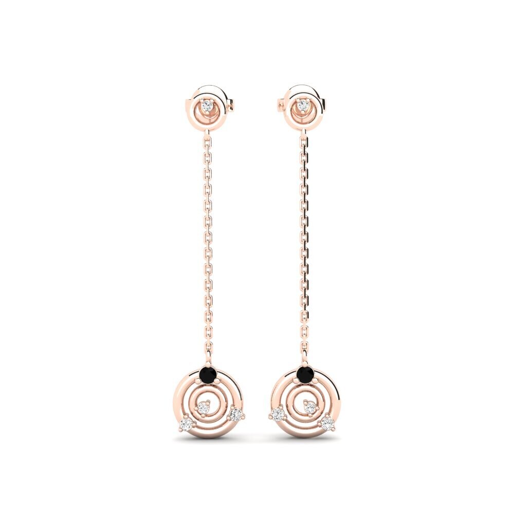 14ct Rose Gold Black Onyx Women's Earring Bougy