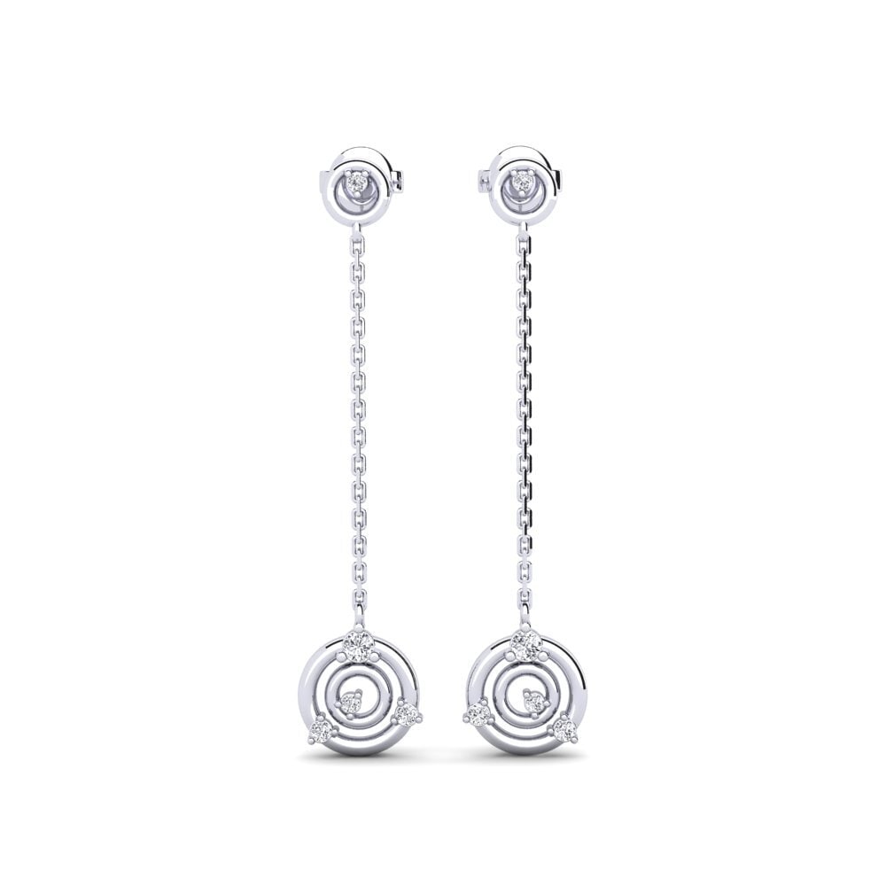 14k White Gold Diamond Women's Earring Bougy