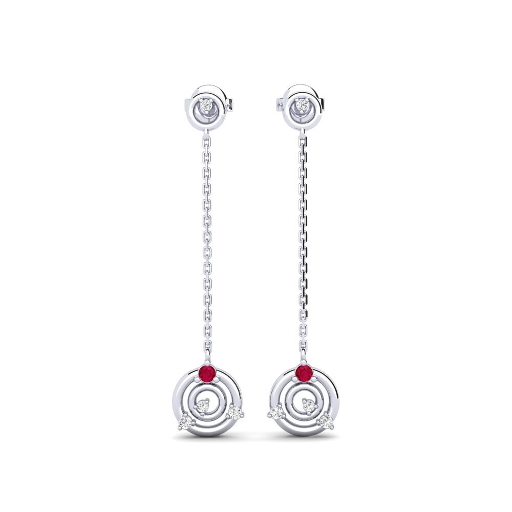 950 Platinum Ruby Women's Earring Bougy