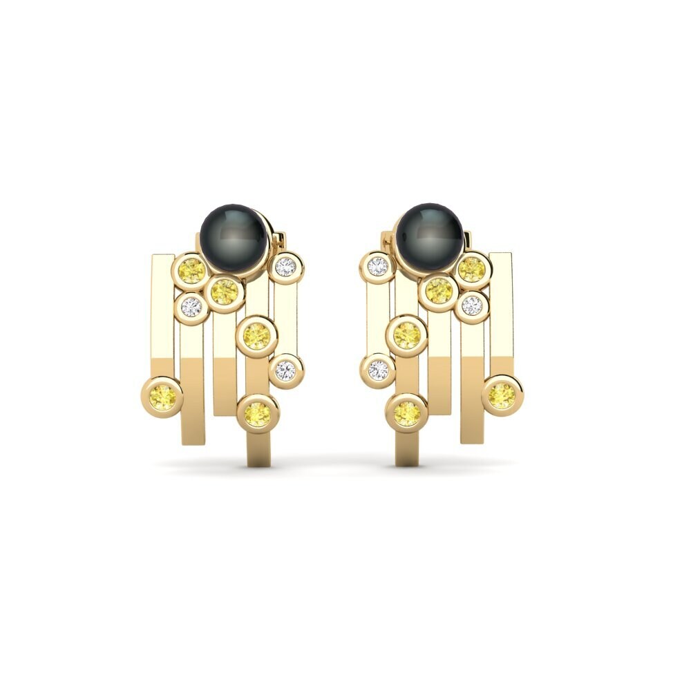 Yellow Sapphire Women's Earring Boul