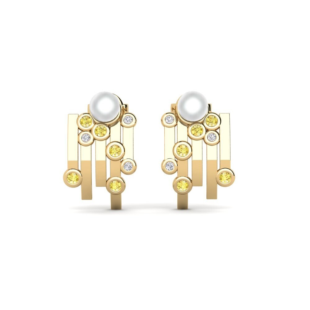 Yellow Sapphire Women's Earring Boul