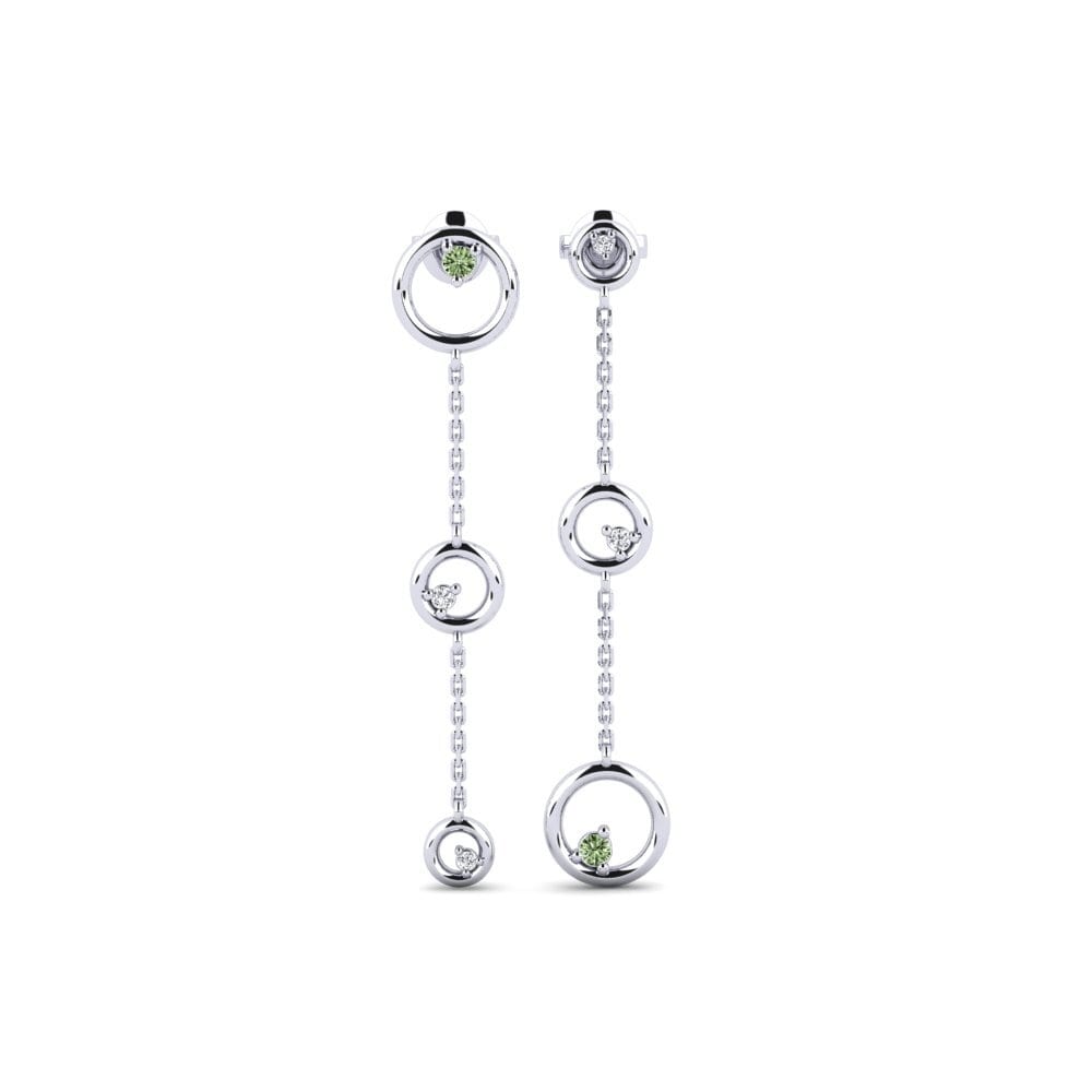 950 Platinum Green Diamond Women's Earring Buhler