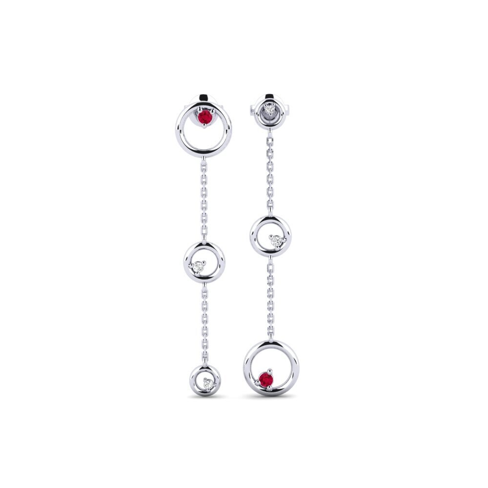 950 Platinum Ruby Women's Earring Buhler