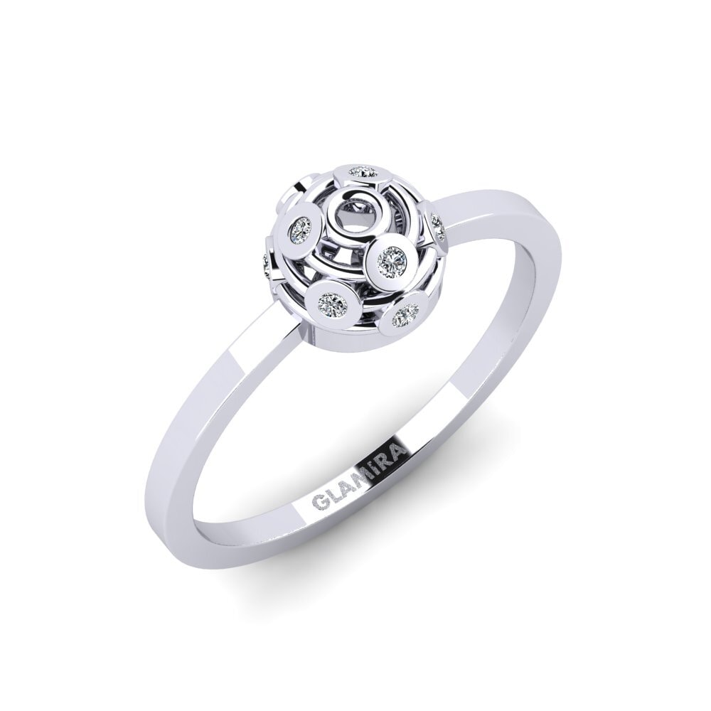 18ct White Gold Zirconia Ring Canning