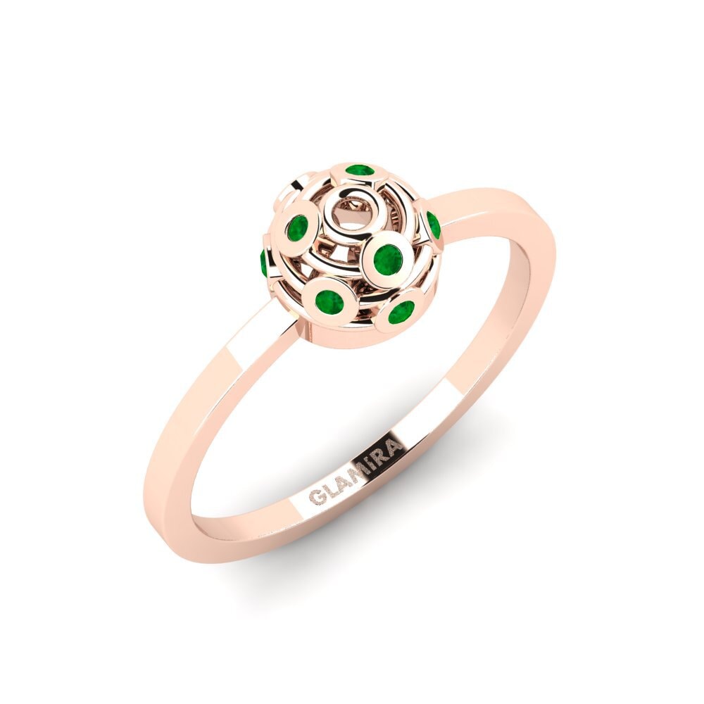 14ct Rose Gold Emerald Ring Canning