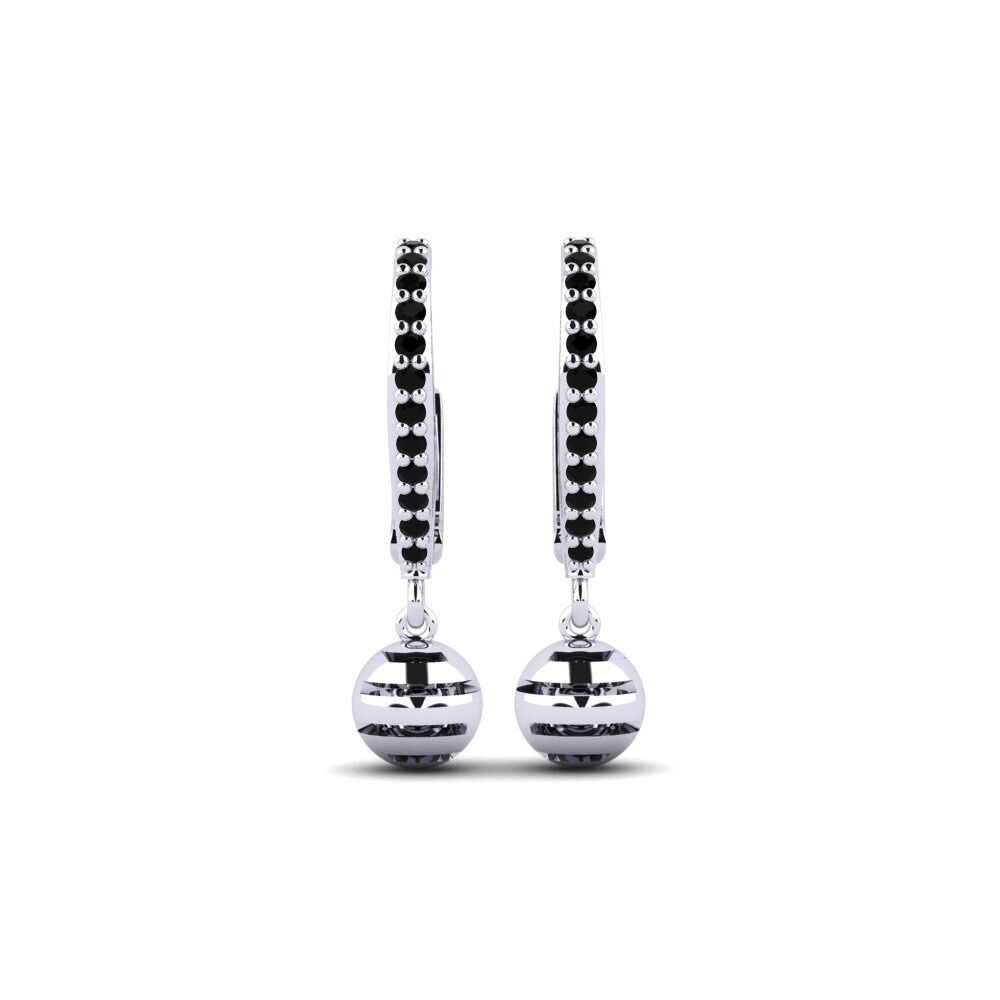 950 Platinum Black Onyx Women's Earring Carltoun
