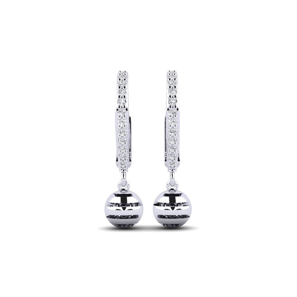14k White Gold Diamond Women's Earring Carltoun