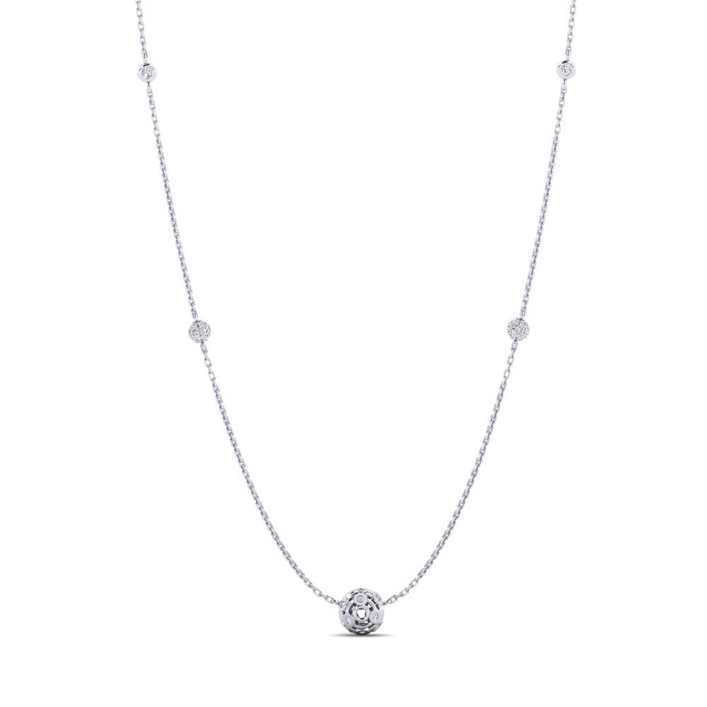 14k White Gold Diamond Women's Necklace Carnegie