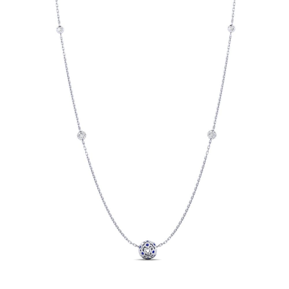 14ct White Gold Sapphire Women's Necklace Carnegie