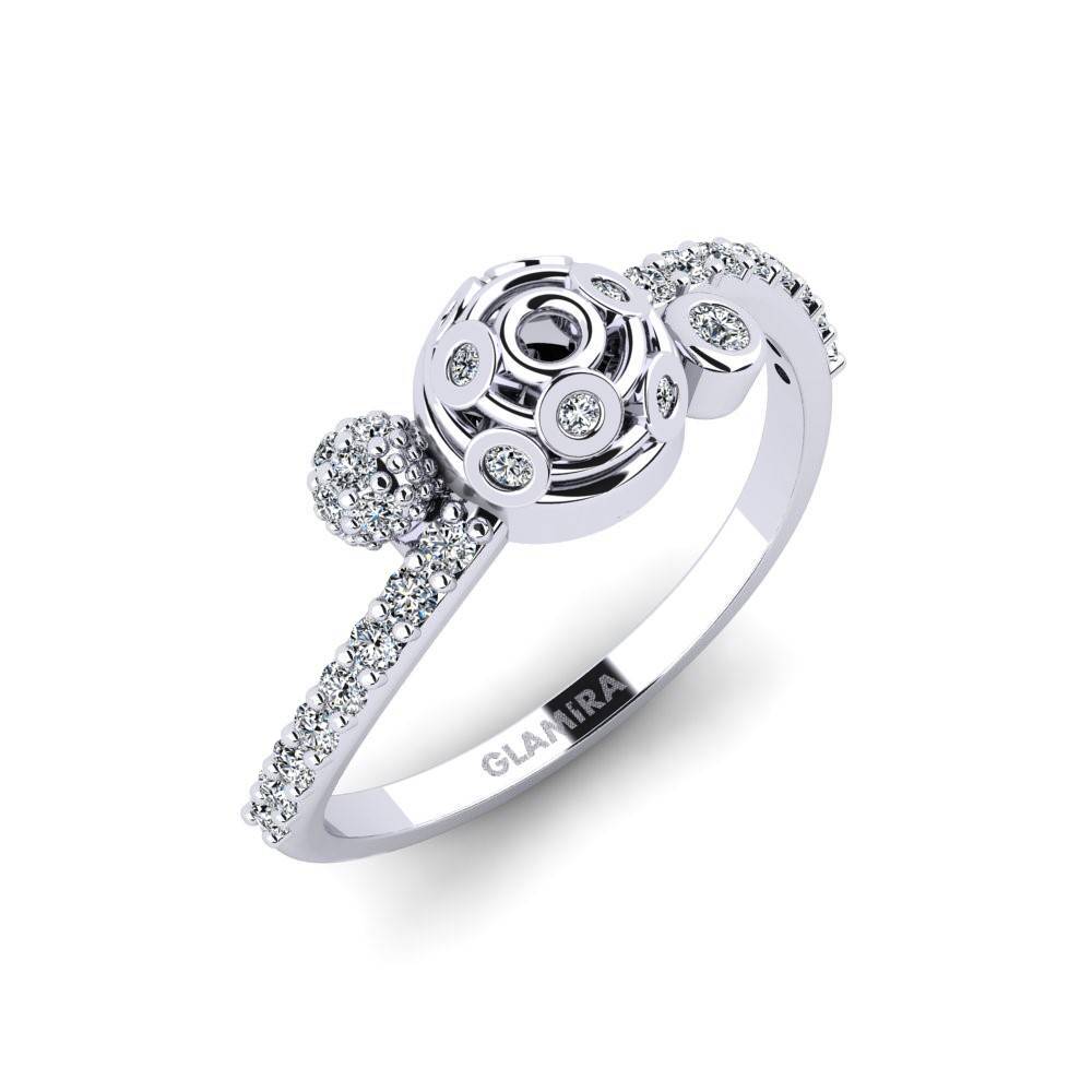 18ct White Gold Zirconia Ring Cavaye