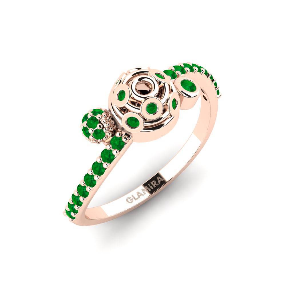 14ct Rose Gold Emerald Ring Cavaye