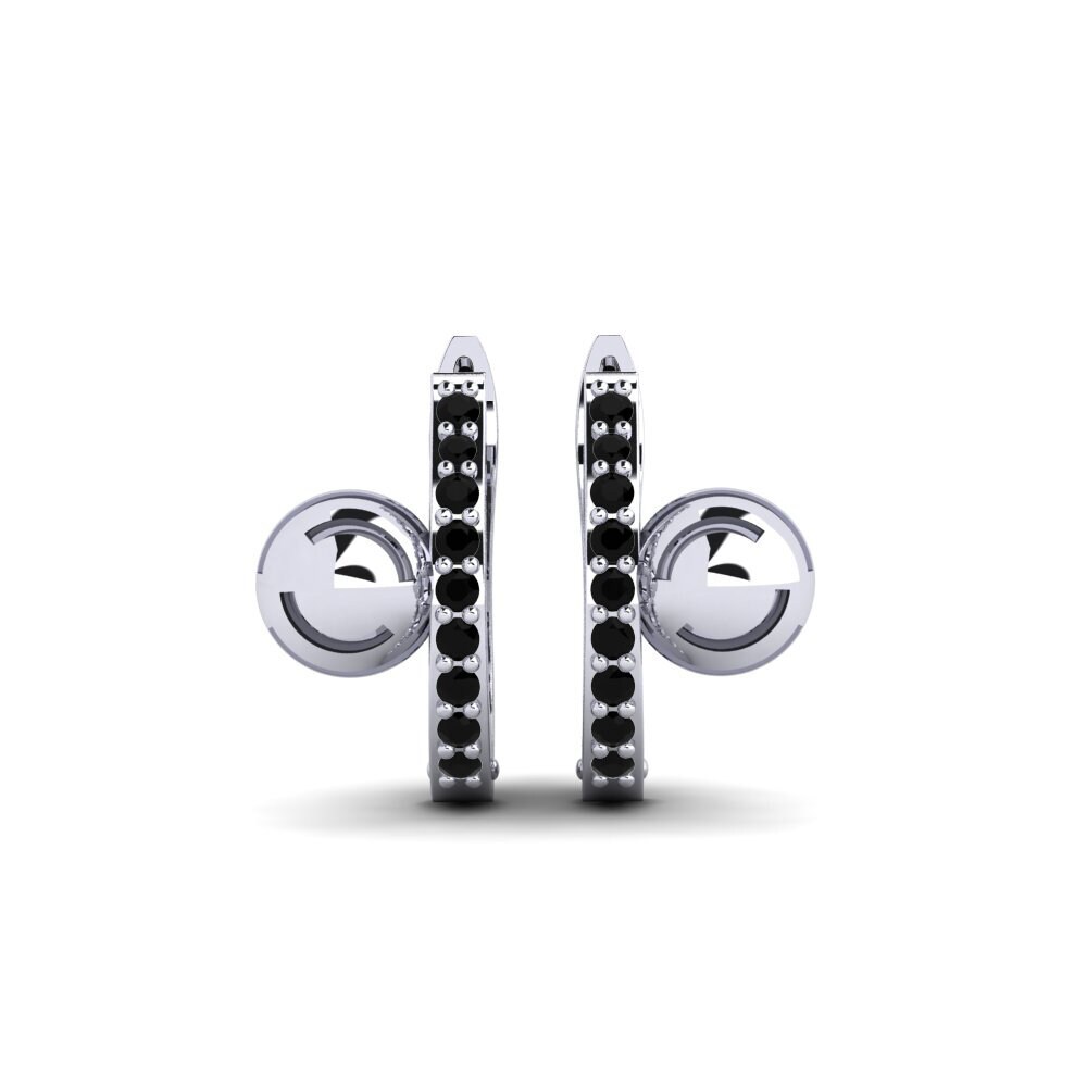 950 Platinum Black Onyx Women's Earring Cavendish