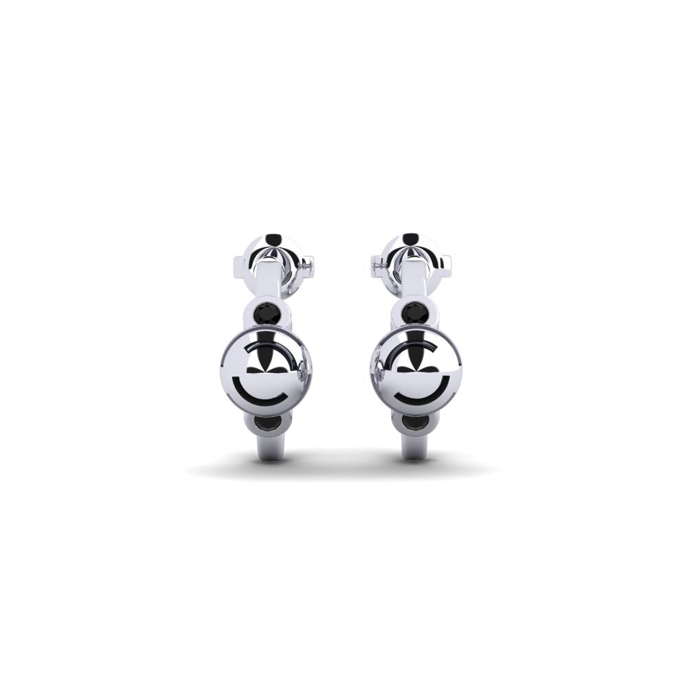 950 Platinum Black Onyx Women's Earring Caxtonda