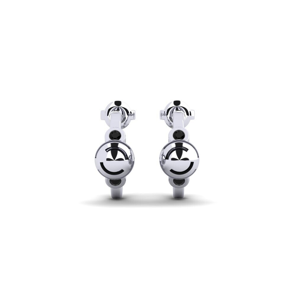 950 Platinum Black Sapphire Women's Earring Caxtonda