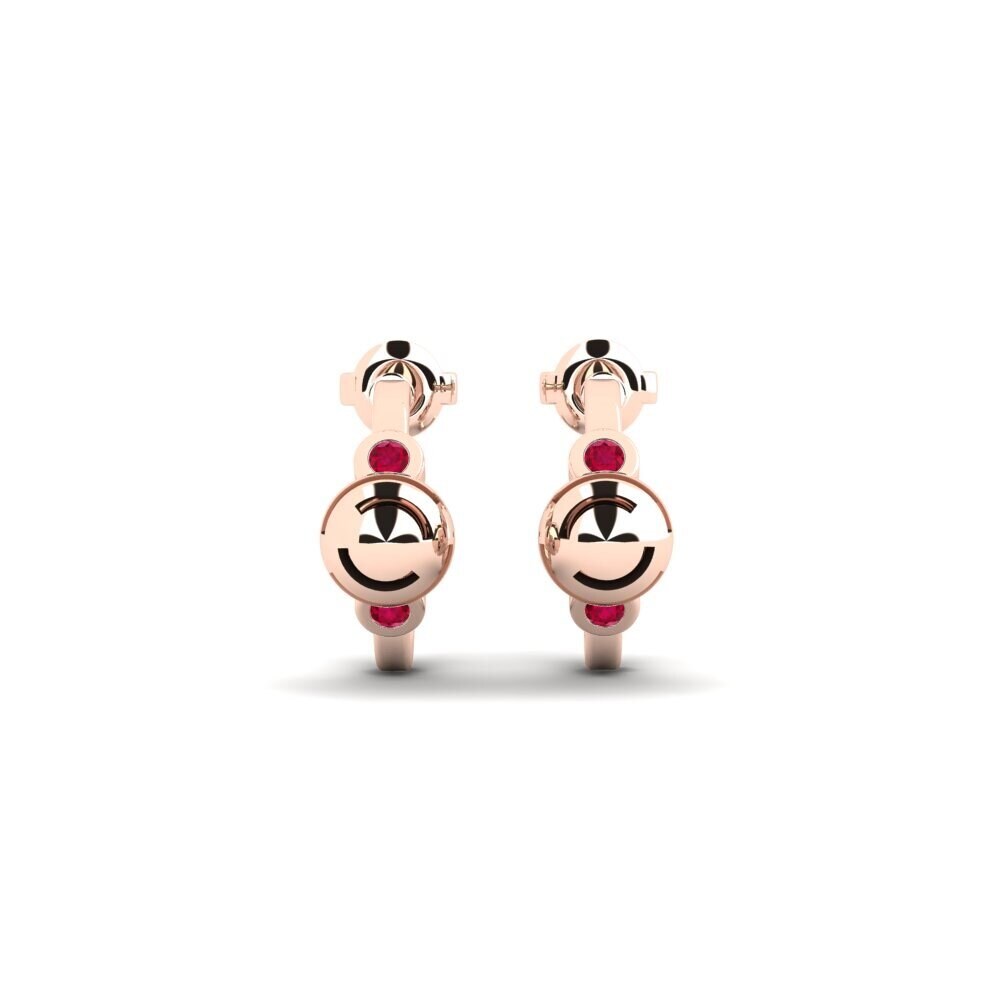 14ct Rose Gold Ruby Women's Earring Caxtonda