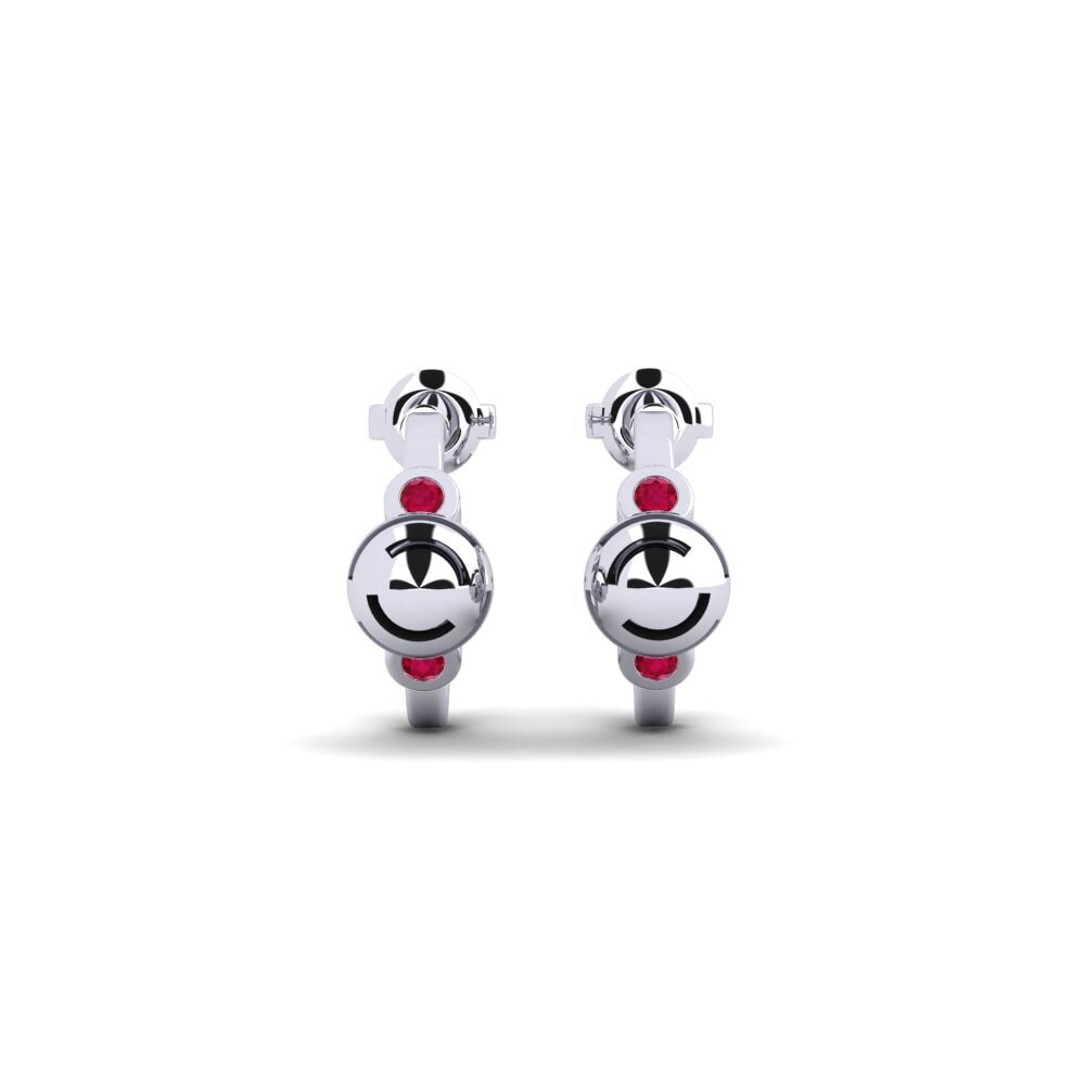 950 Platinum Ruby Women's Earring Caxtonda