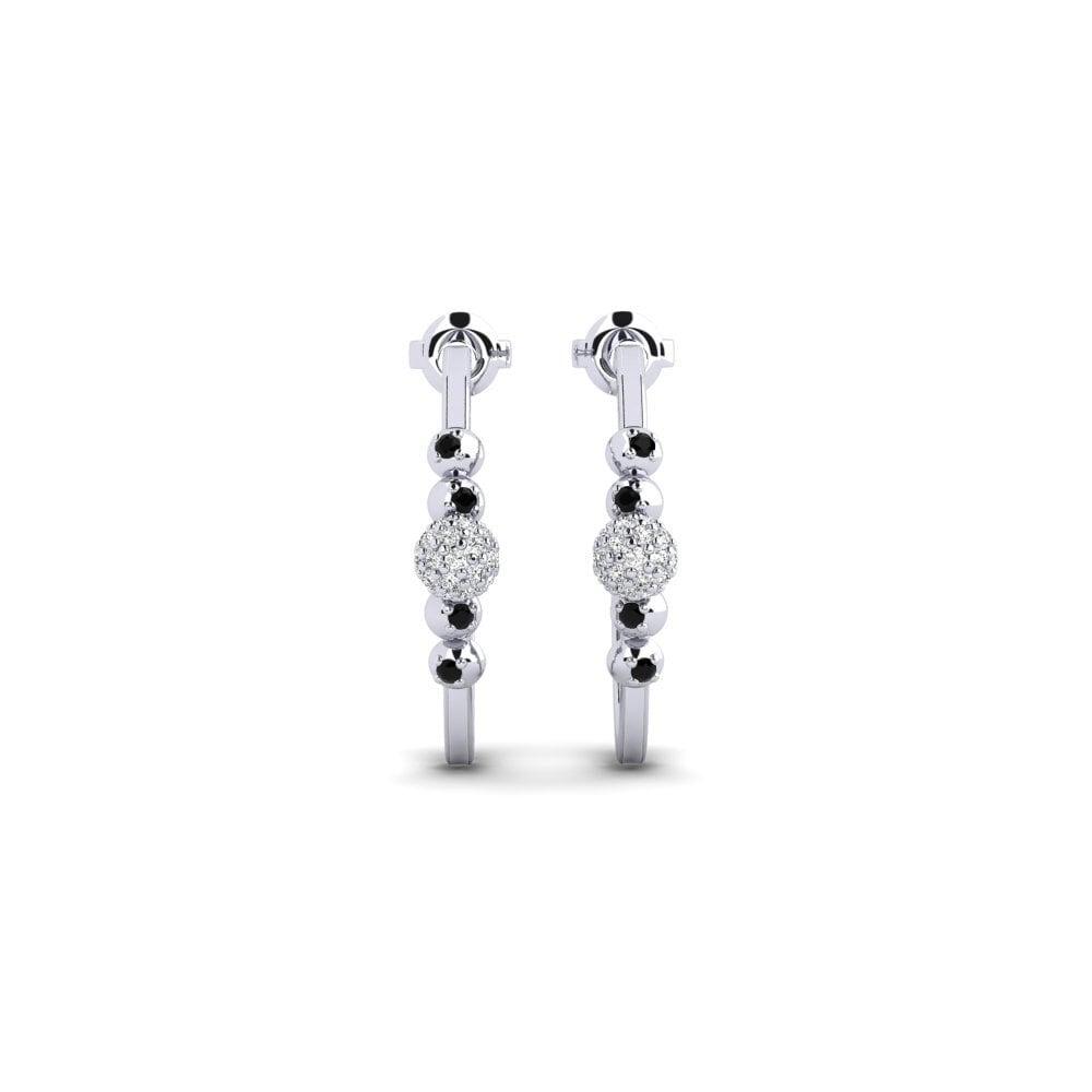 950 Platinum Black Onyx Women's Earring Cedame