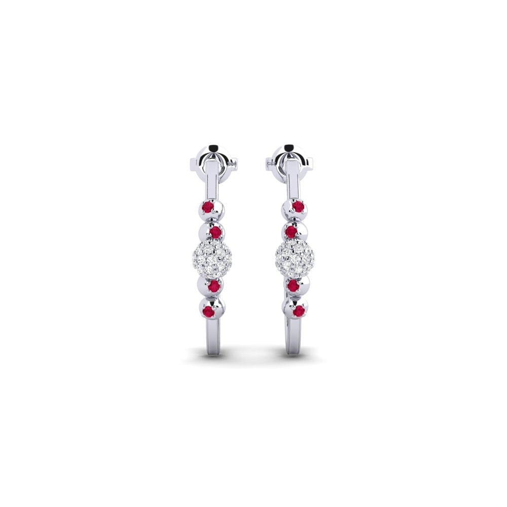 950 Platinum Ruby Women's Earring Cedame