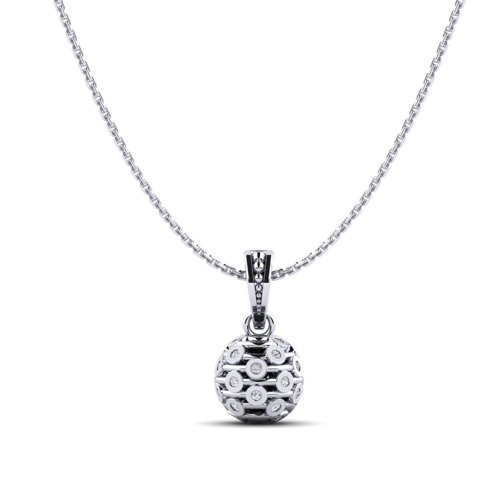 14k White Gold Diamond Women's Pendant Chancellor