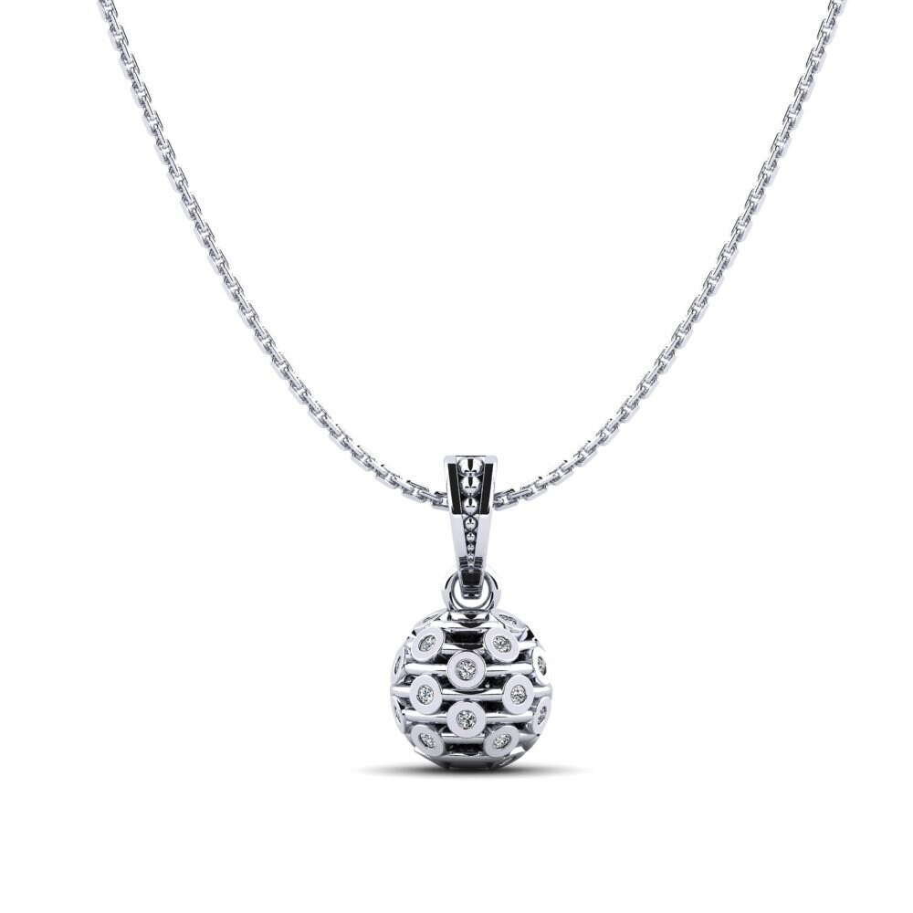 18ct White Gold Zirconia Women's Pendant Chancellor