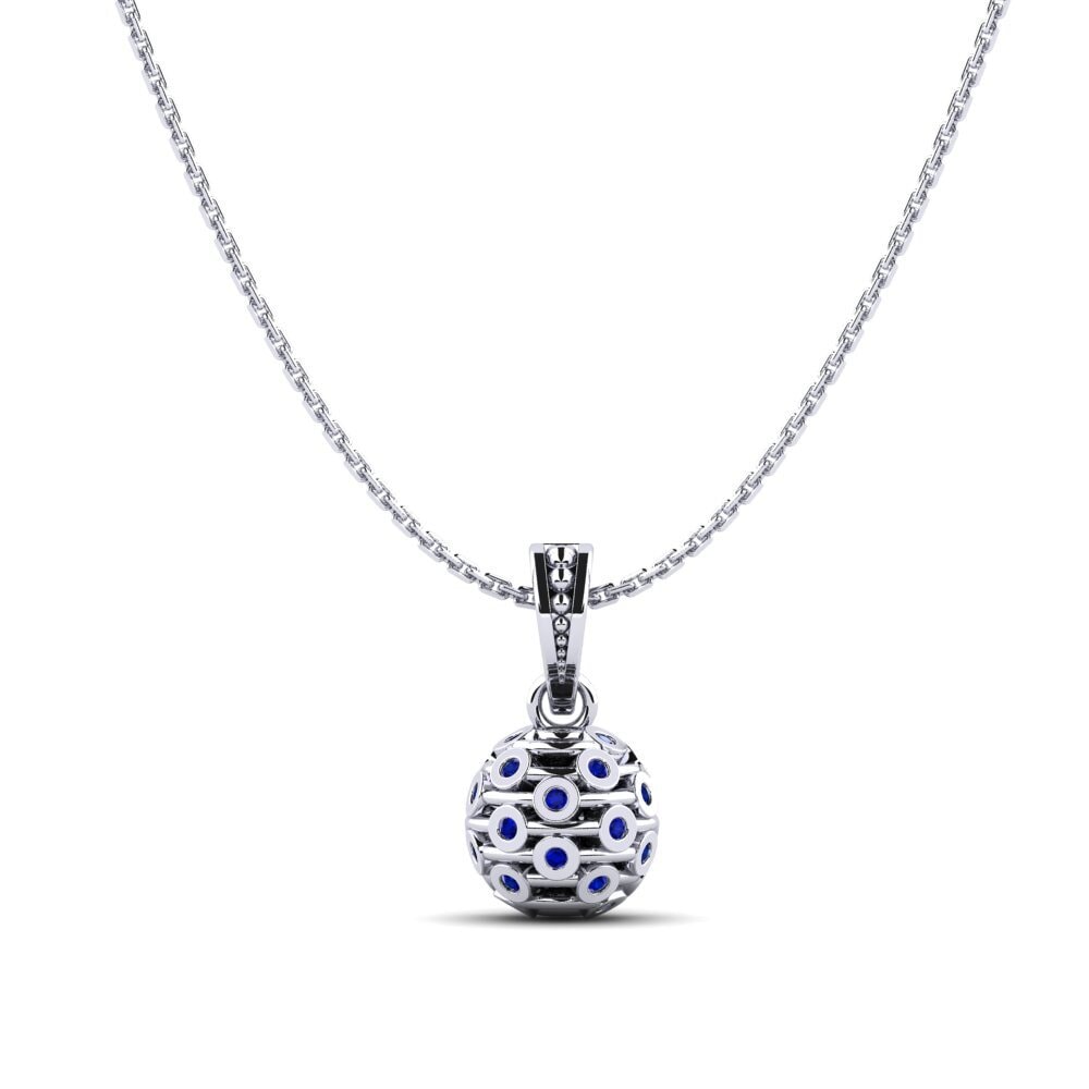 14ct White Gold Sapphire Women's Pendant Chancellor
