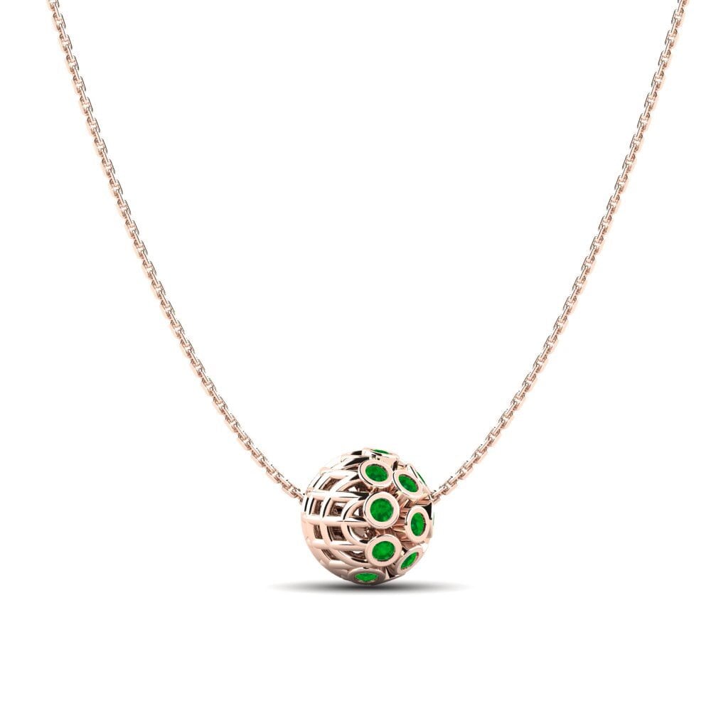 14ct Rose Gold Emerald Women's Pendant Chandos