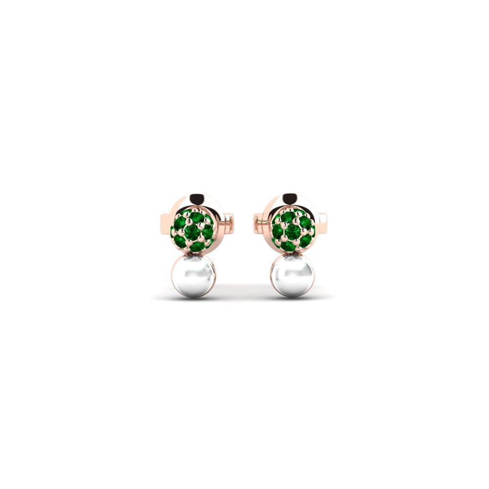 Rotgold 585 Grüner Zirkonia Damen ohrring Chilton