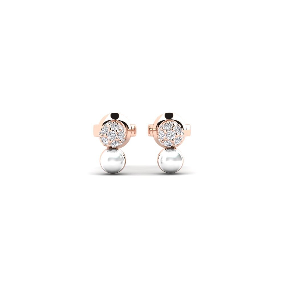 Rotgold 375 Labor-gezüchteter Diamant Damen ohrring Chilton