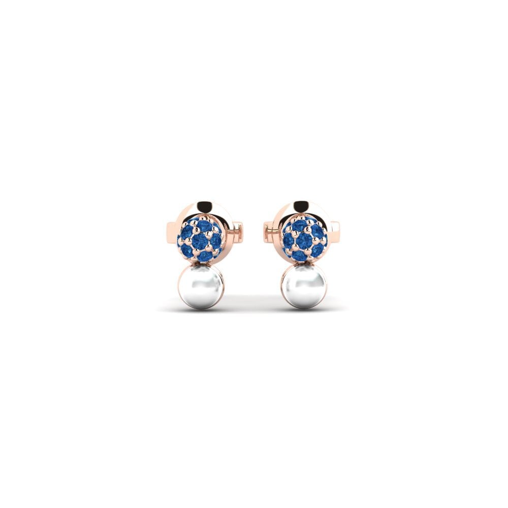 Rotgold 750 Dunkelblauer Zirkonia Damen ohrring Chilton