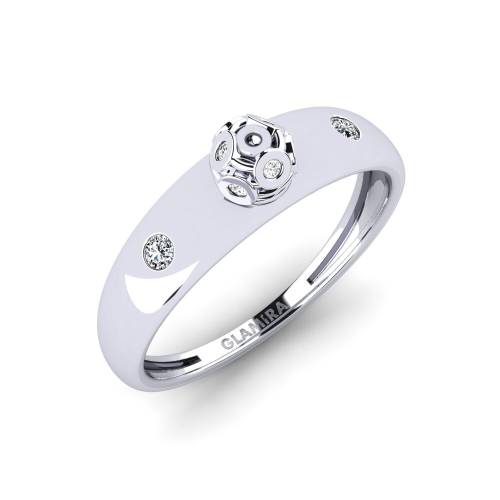 18ct White Gold Zirconia Ring Chivers