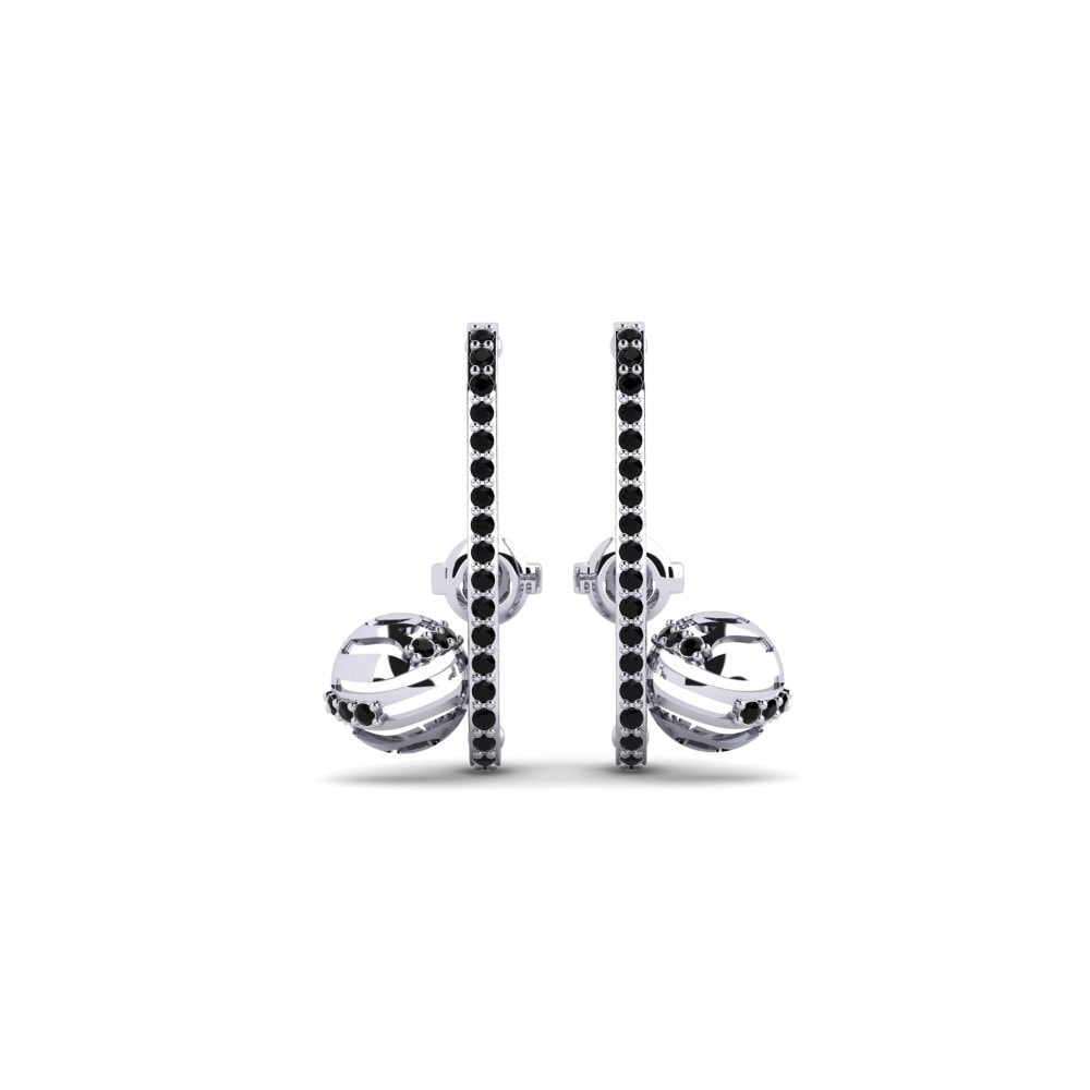 950 Platinum Black Sapphire Women's Earring Chokwadi