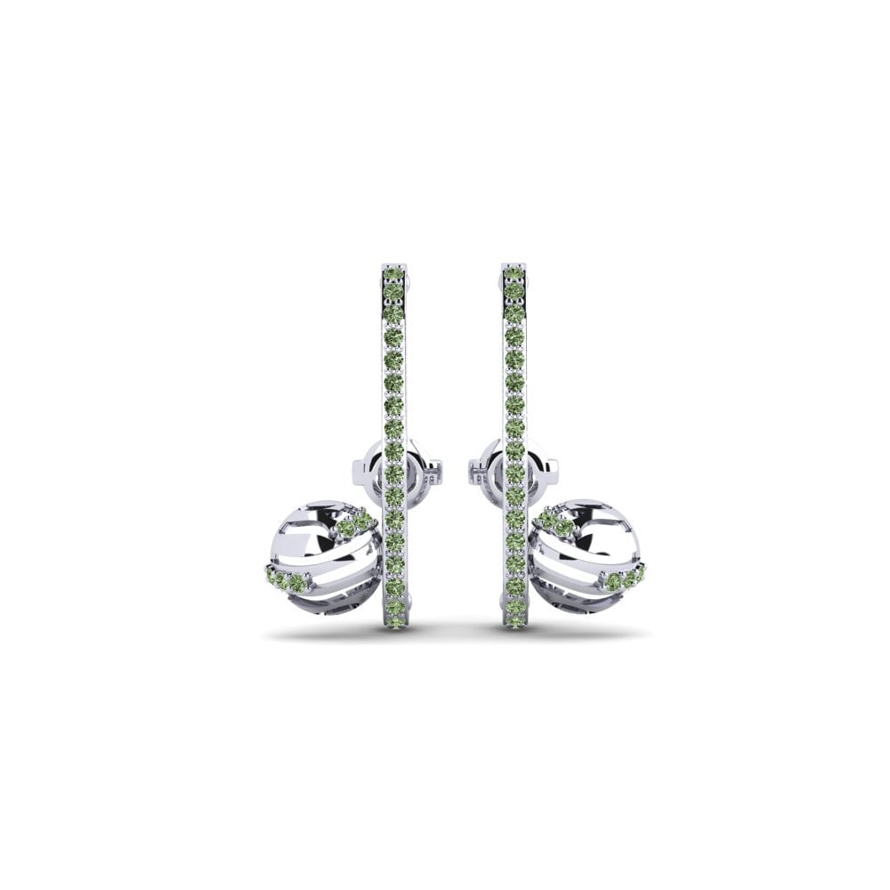 950 Platinum Green Diamond Women's Earring Chokwadi