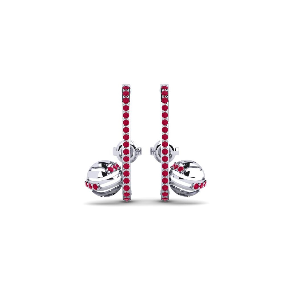 950 Platinum Ruby Women's Earring Chokwadi